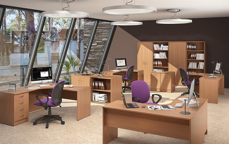 Комплект офисной мебели IMAGO три стола, 2 шкафа, стеллаж, тумба в Брянске - изображение 2